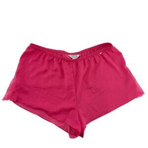 Sofia Intimates Pink Satin Lace Sleep Shorts Large